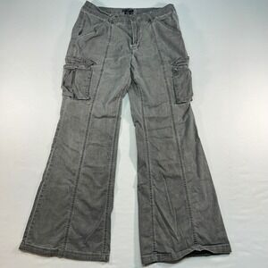 Hot Topic Gray Cargo Pants Wide Leg Flare Vintage Mall Goth Womens Size 7